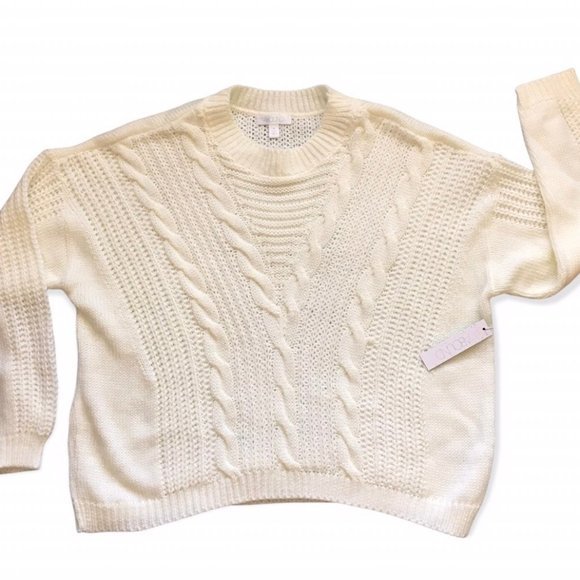 Abound Women's Ivory Long-Sleeve Sweater Size XS NEW - Picture 1 of 7